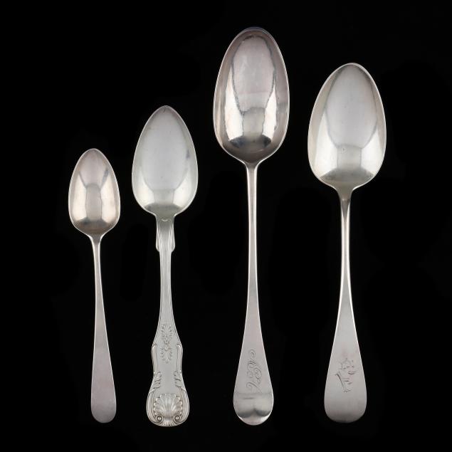 GROUP OF PHILADELPHIA COIN SILVER SPOONS