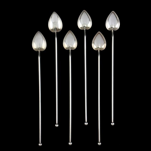 GROUP OF SIX STERLING SILVER STIRRER 3cc80b