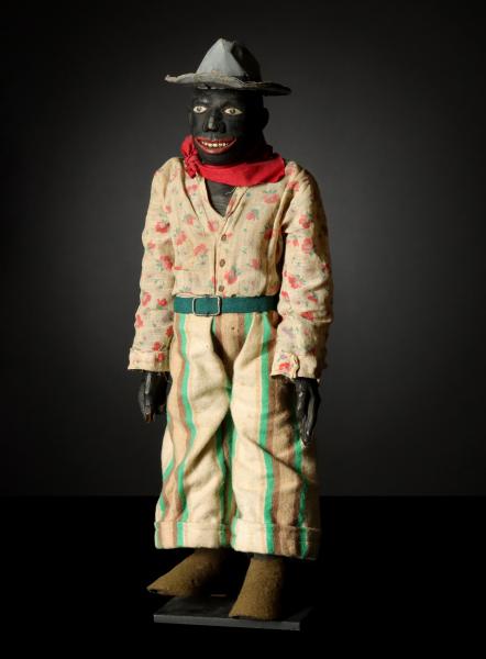 A 19C. BLACK AMERICAN CARVED PAINTED