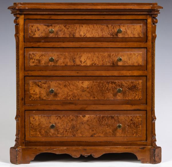 A 19C MINIATURE CHERRY CHEST WITH 3cc85d