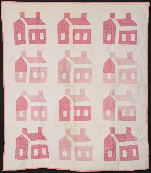 A PINK AND WHITE CALICO SCHOOLHOUSE 3cc8a2