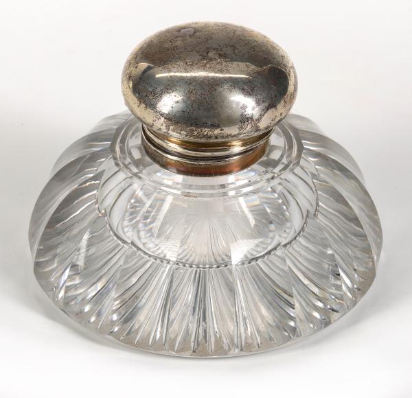 A MASSIVE CUT & POLISHED CRYSTAL INKWELL