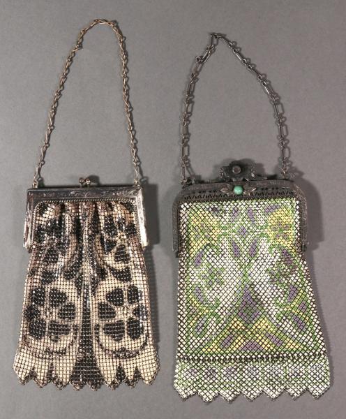 SIX GOOD 1920S PAINTED MESH PURSESThe 3cca68