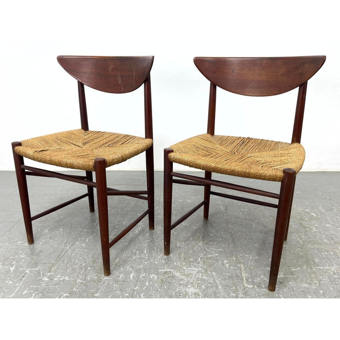 Pair Danish Modern Teak Dining 3cf1fa