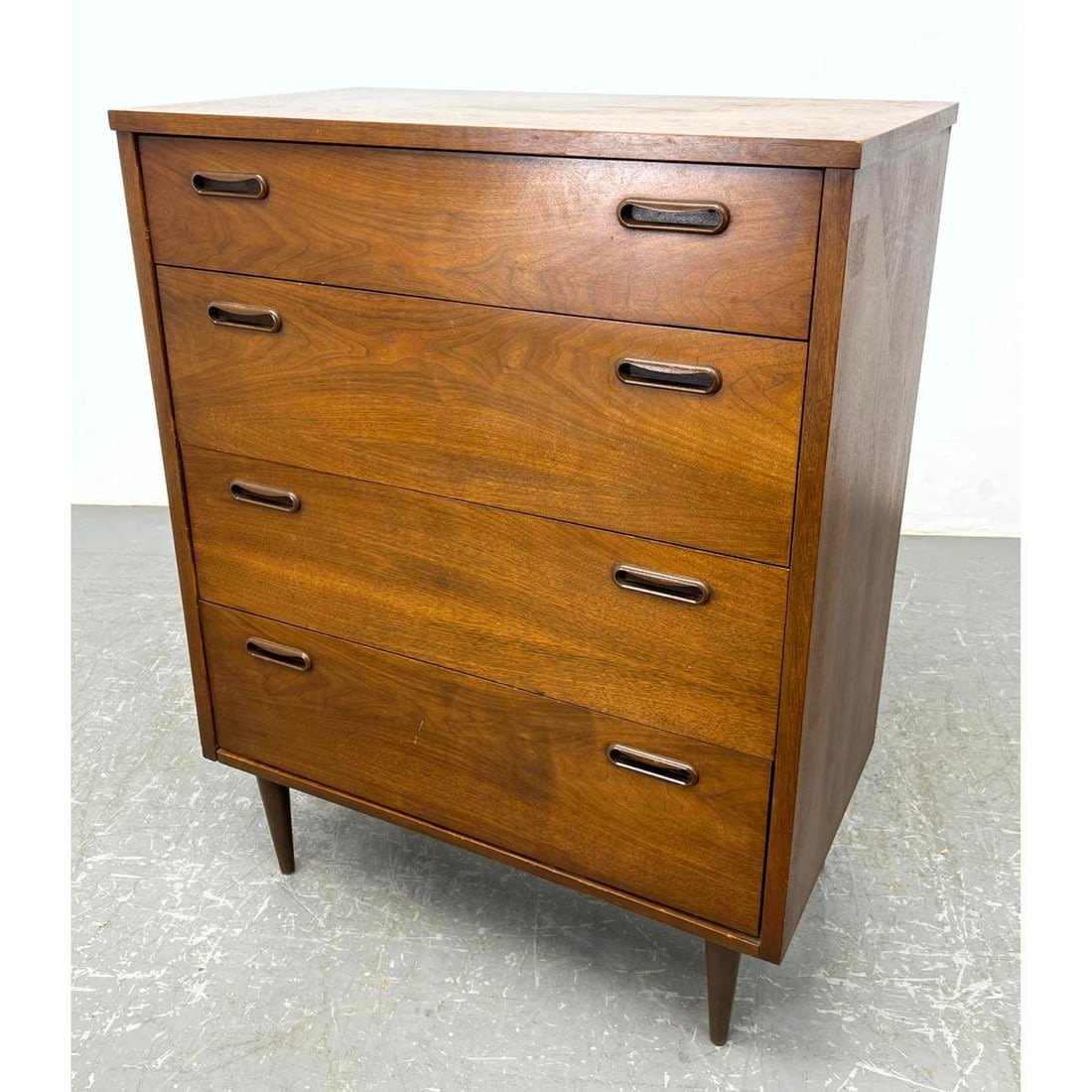 American Modern Walnut chest Drawers.