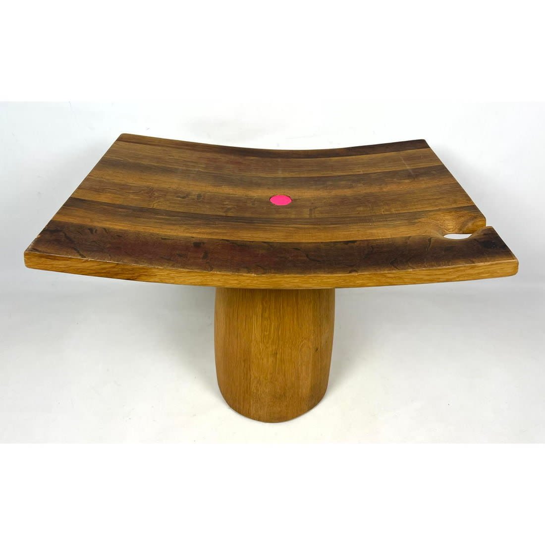 Concave Top Wood Stool with Pedestal 3cf25f