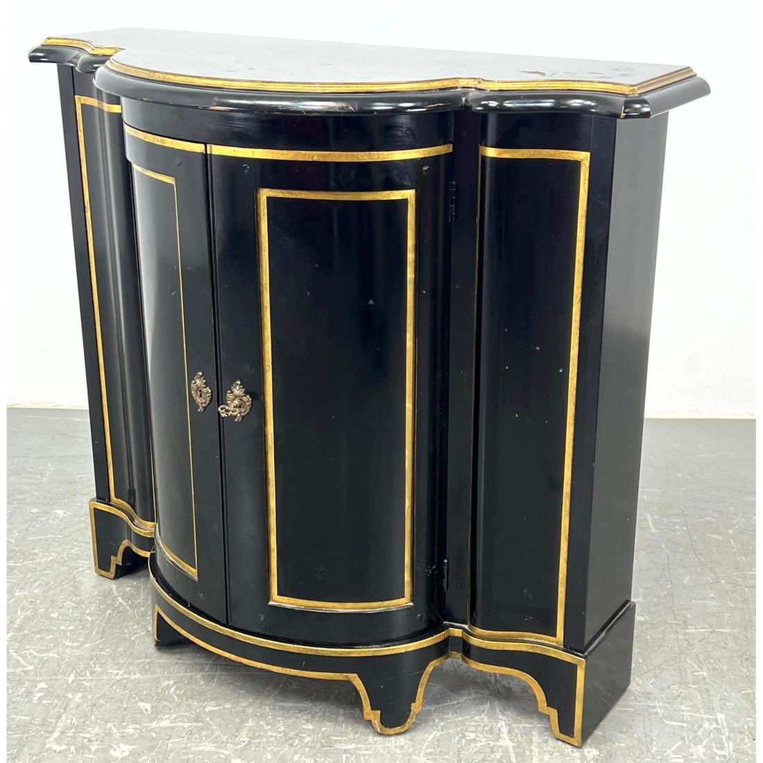Black Lacquer Bow front Server