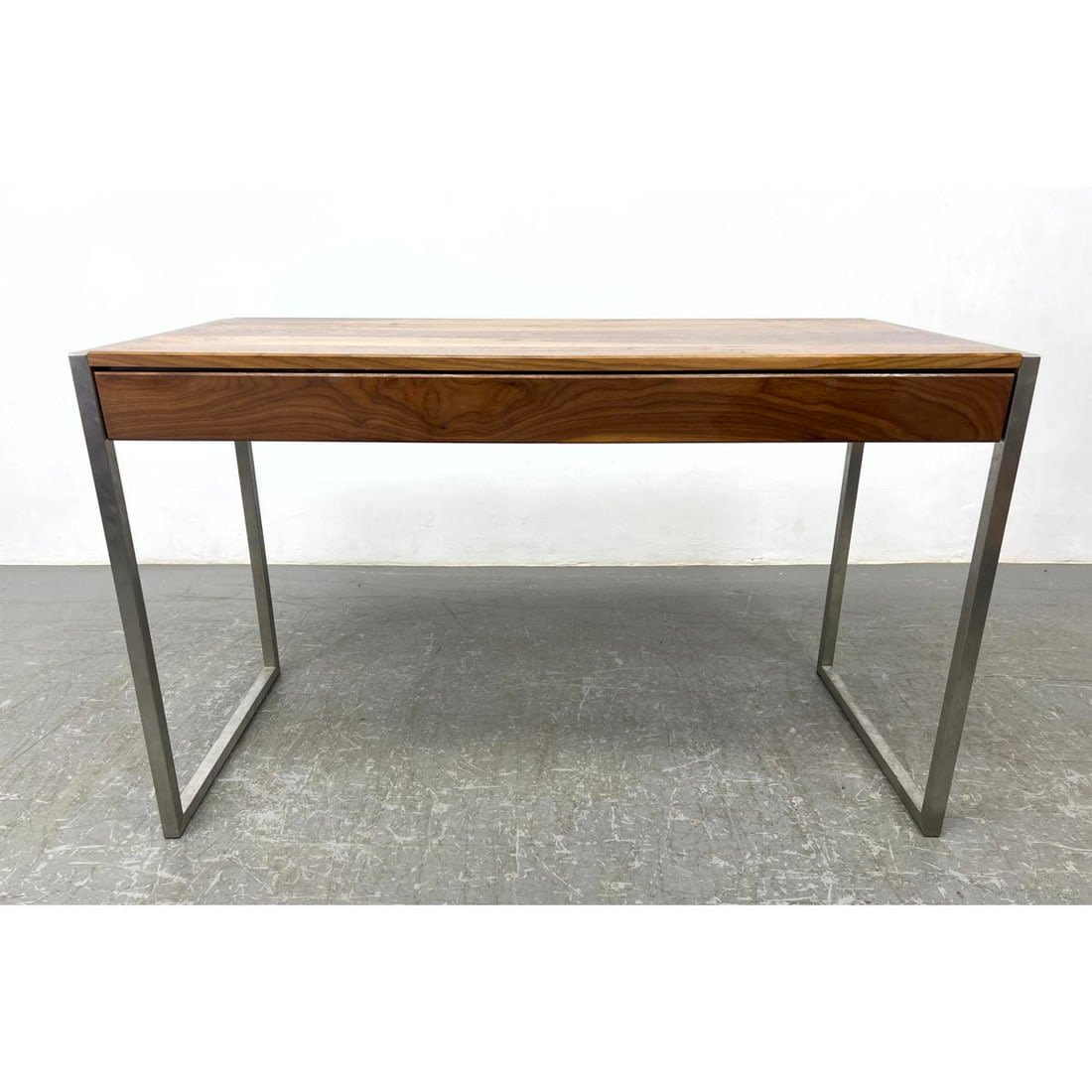 Modern Design Walnut Chrome Desk.