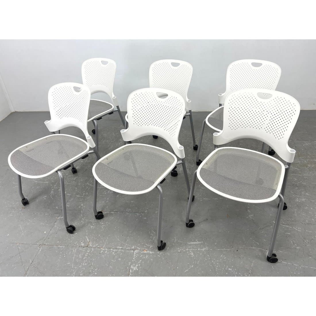 Set 6 HERMAN MILLER plastic back chairs