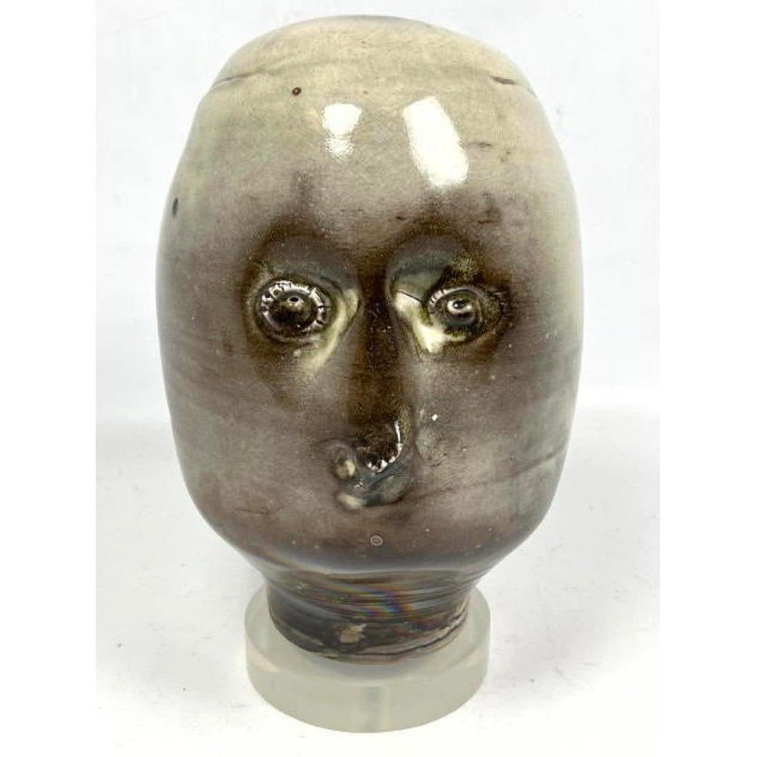 Studio Pottery Figural Head Sculpture  3cf32f