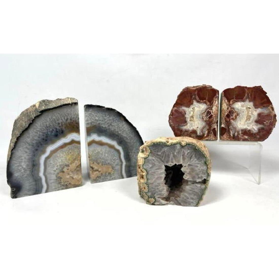 Geode Lot 2 Pairs of Bookends 3cf34e