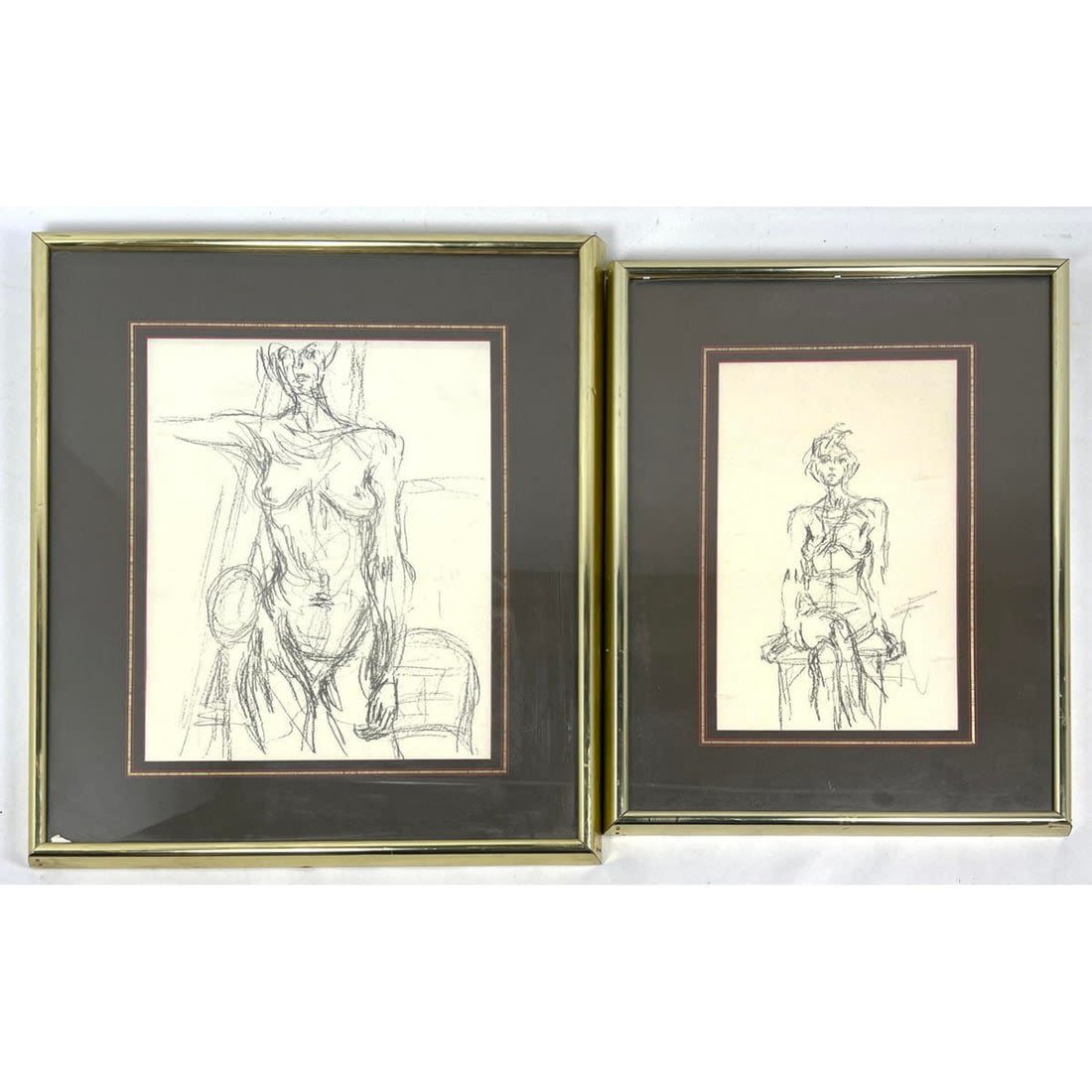 2pc After Giacometti Nude Figural 3cf36a