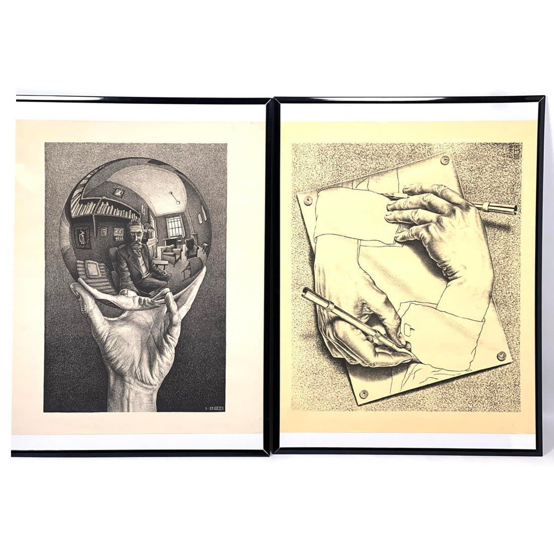 2pc MC ESCHER Lithographs. Self