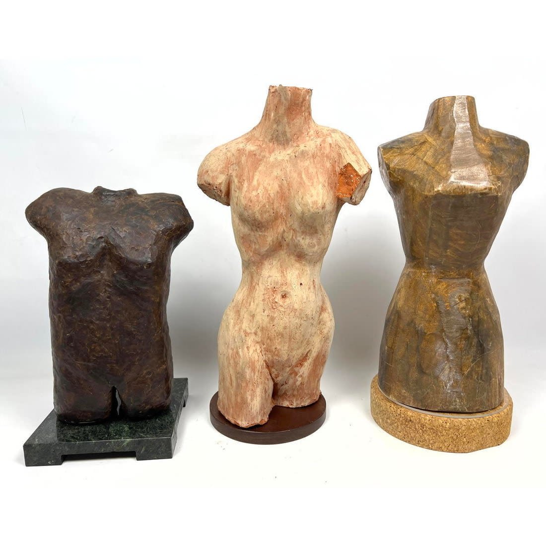 3pcs Collection of Torso Sculptures.