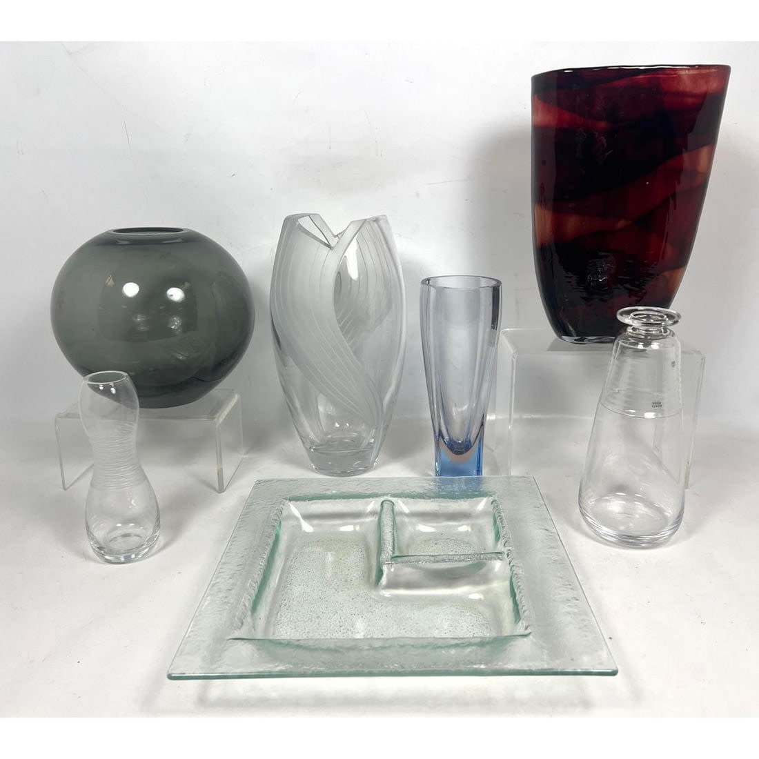 7pc Modernist Glass Items 2 part 3cf3e0