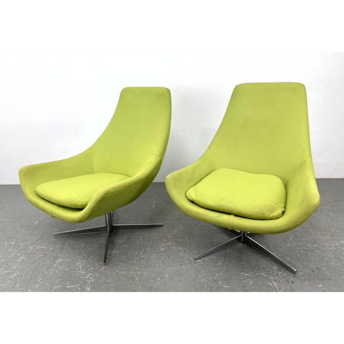 Pair Lime Green Lounge Chairs.