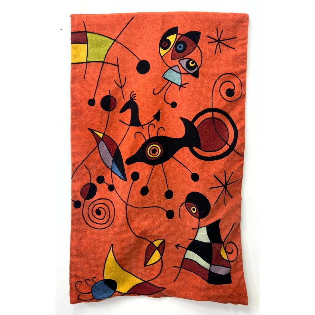 Joan Miro Style embroidered Fabric