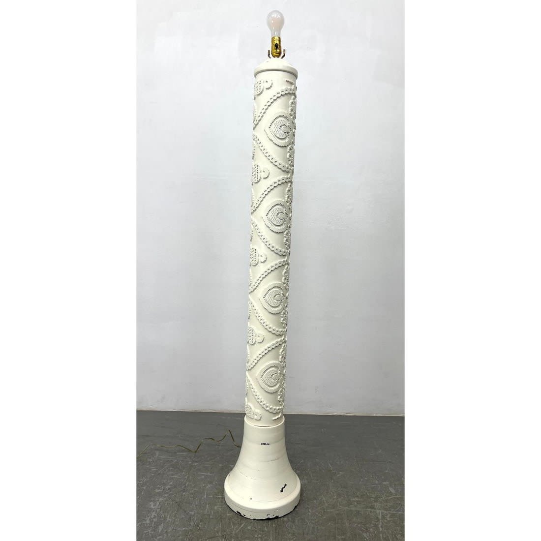 White painted textured Floor Lamp.