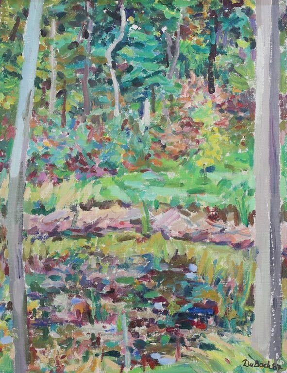 CHARLES DUBACK OIL ON CANVAS WOODED 3cf549