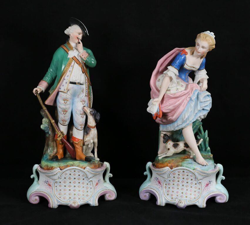 PAIR OF DERBY STYLE L&M PORCELAIN