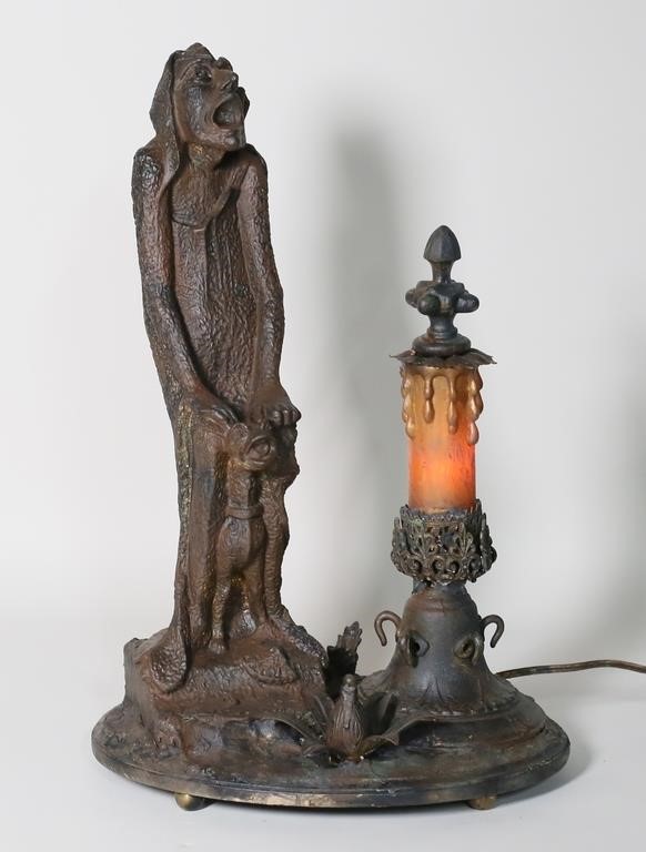 FIGURAL COMPOSITION LAMP MAN WITH 3cf584