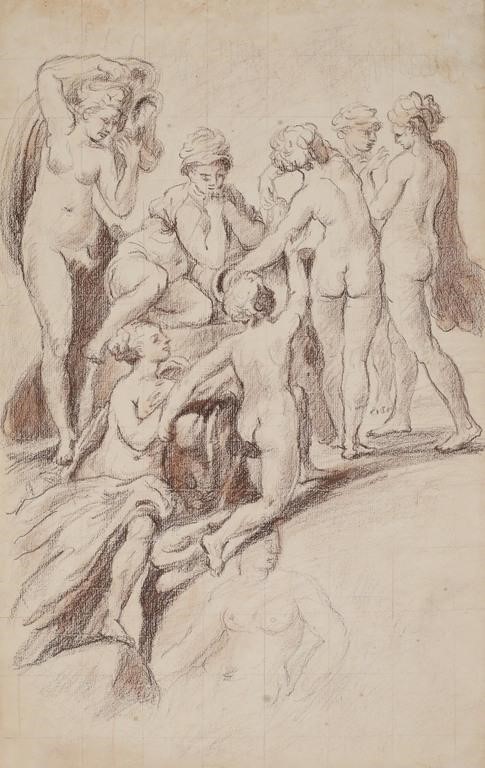 OLD MASTERS STYLE DRAWING NYMPHSOld 3cf5ea