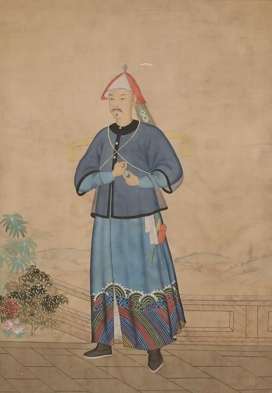 CHINESE PAINTING ON FABRIC MAN