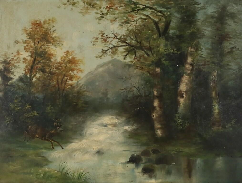 MARY BARBER OIL ON WOOD PANEL WOODED 3cf67a