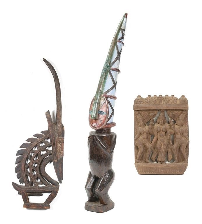 3 AFRICAN & SOUTHEAST ASIAN WOOD CARVINGSLot