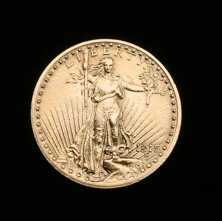 1915 SAINT GAUDENS $20 GOLD DOUBLE