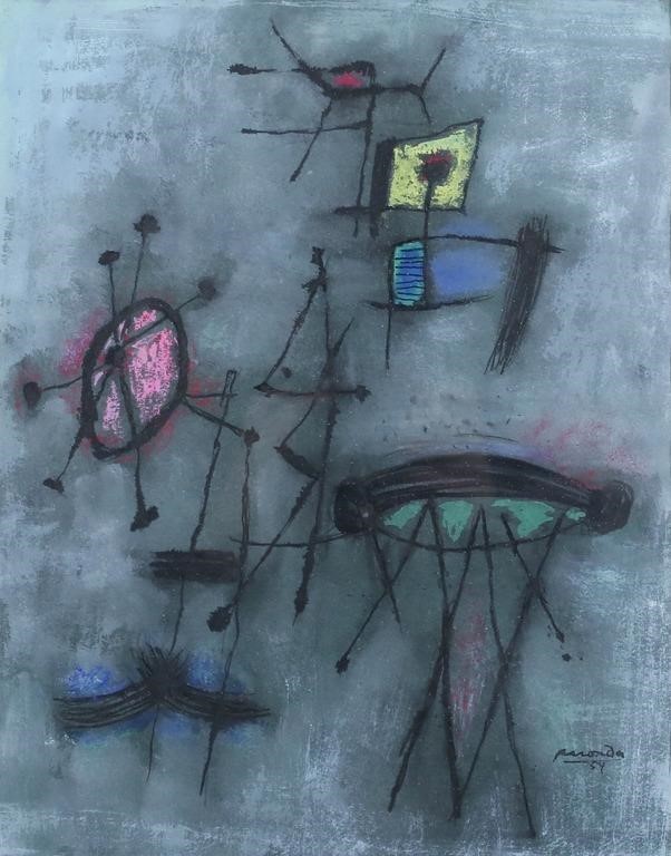 SIGNED MIXED MEDIA MIRO STYLE ABSTRACTMiro