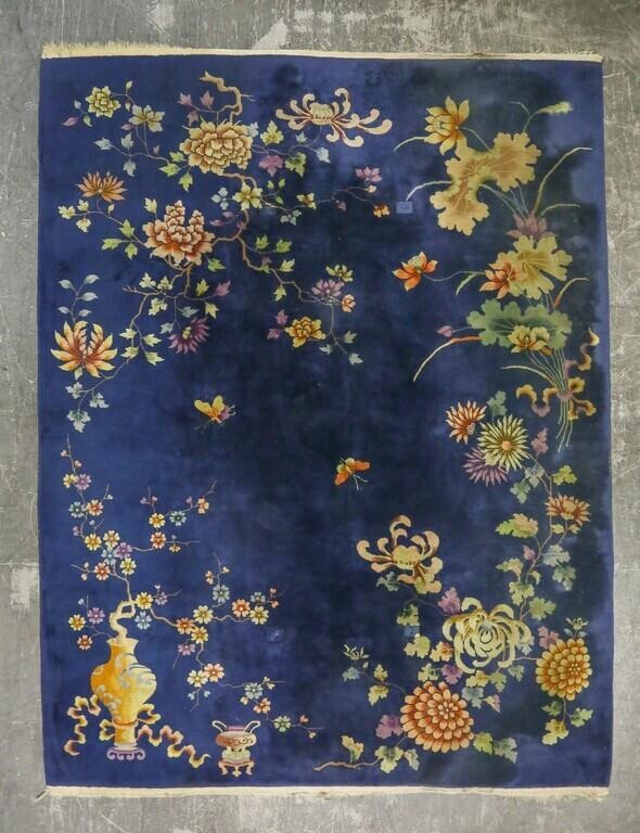 CHINESE ART DECO FLORAL RUGChinese