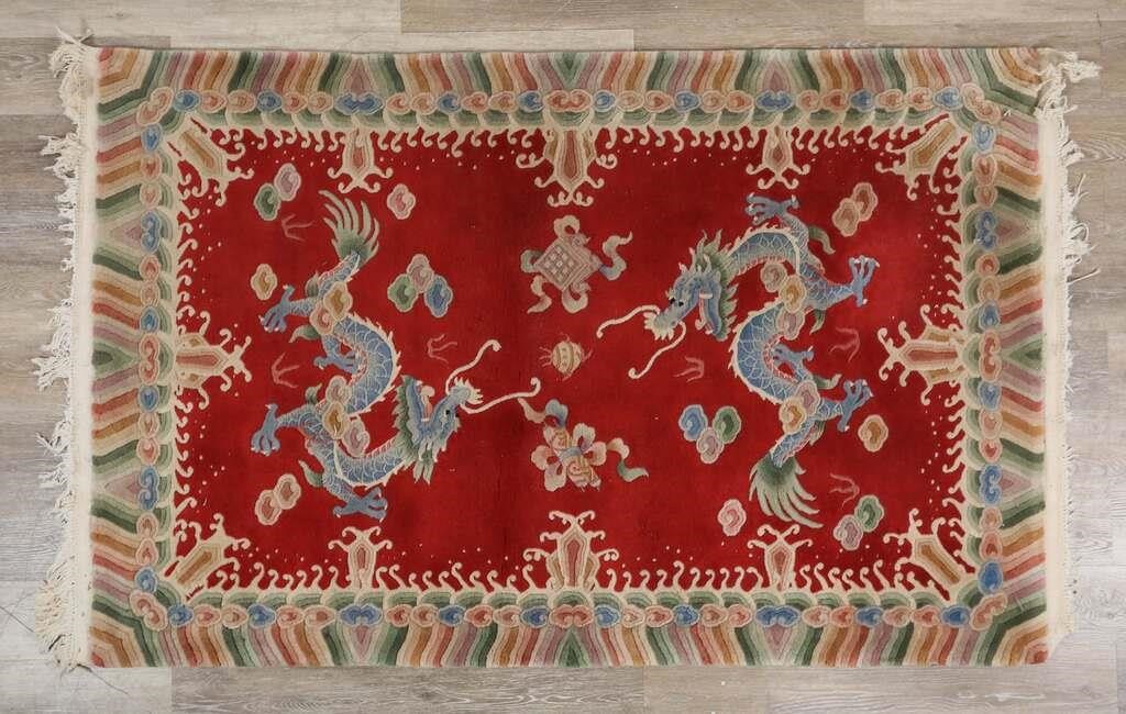 CHINESE ART DECO DRAGON RUGChinese