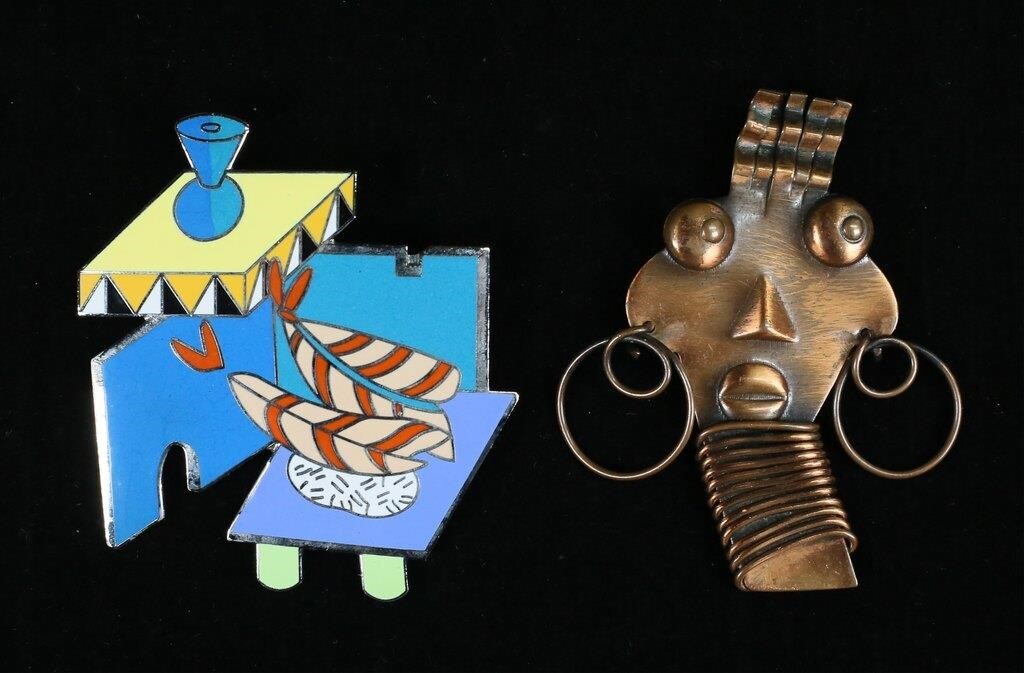 2 MODERN BROOCHES PETER SHIRE  3cf7e6