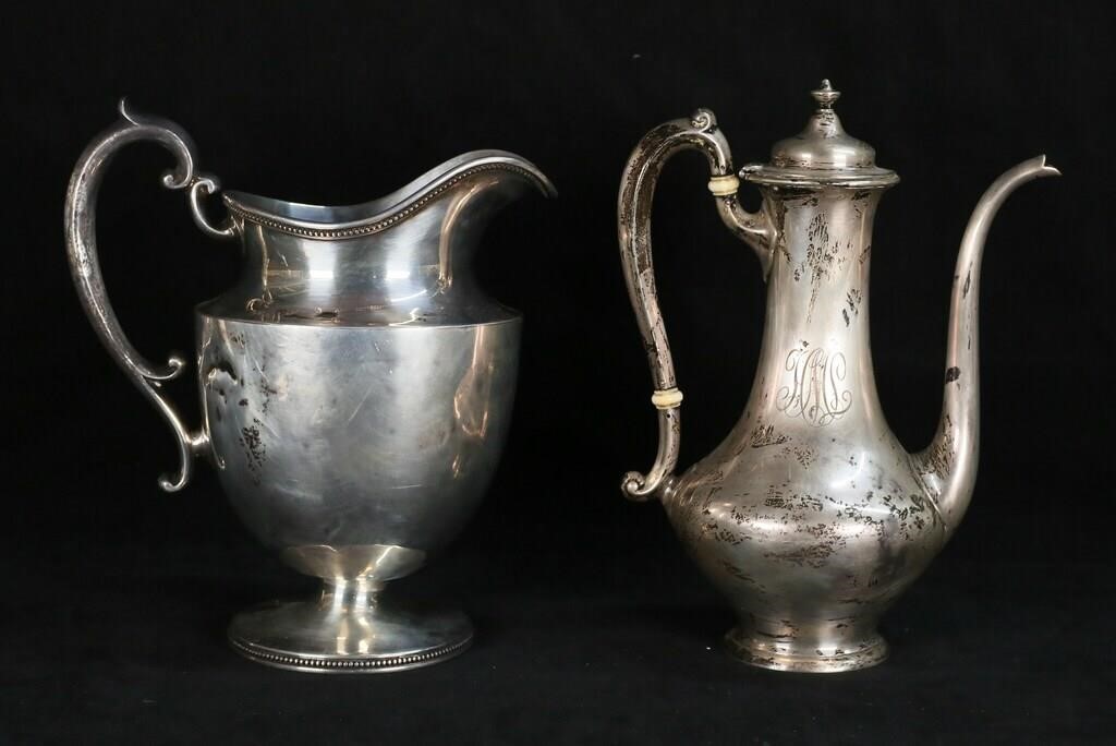 2 PIECES STERLING PITCHER DEMITASSE 3cf825