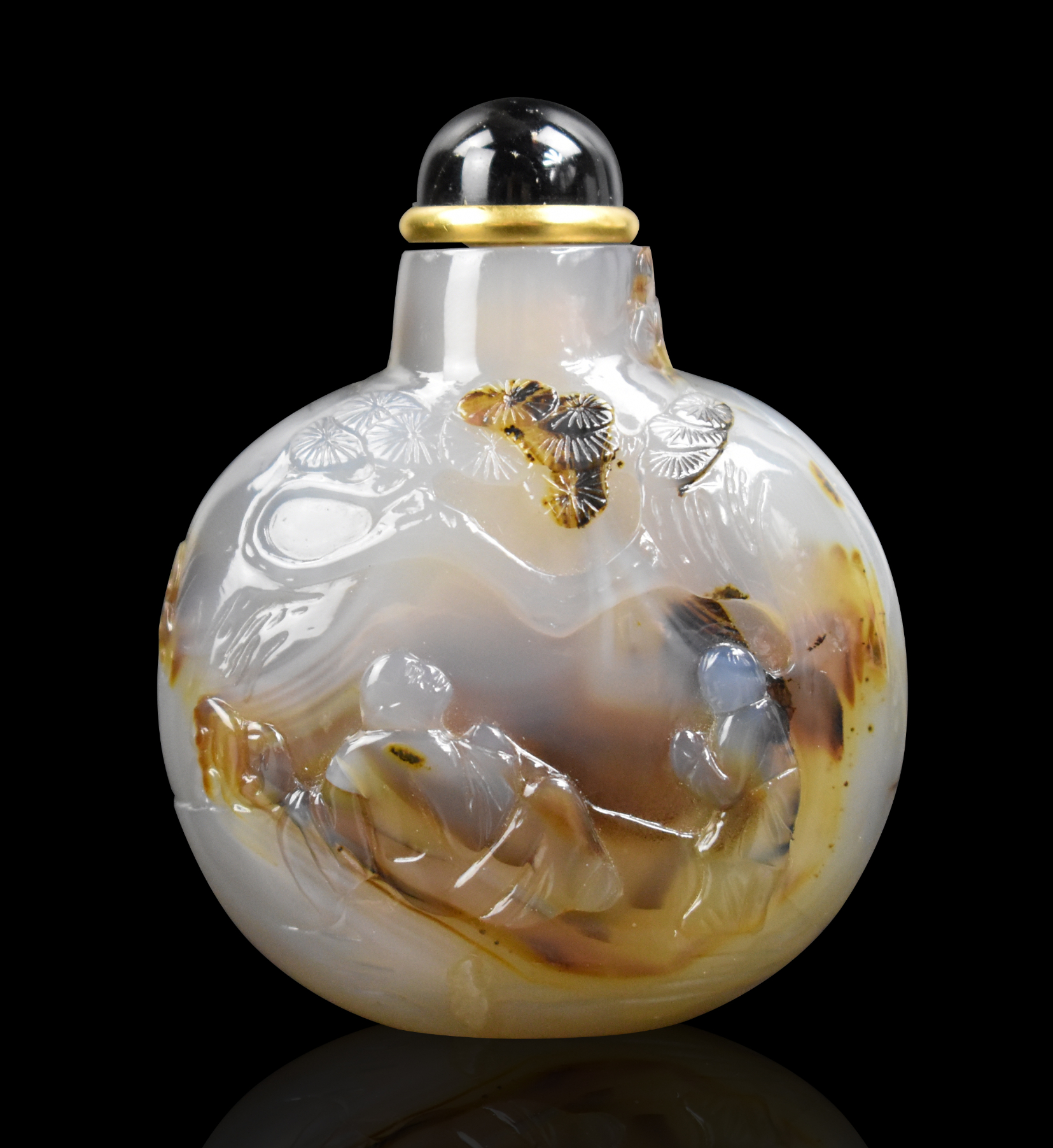 CHINESE AGATE CARVED SNUFF BOTTLE  3cf85a