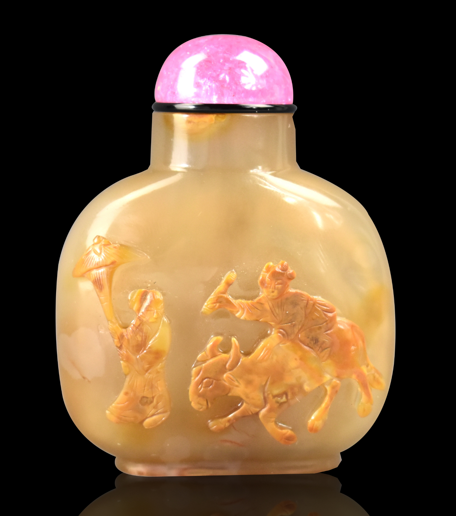 CHINESE AGATE CARVED SNUFF BOTTLE  3cf85b