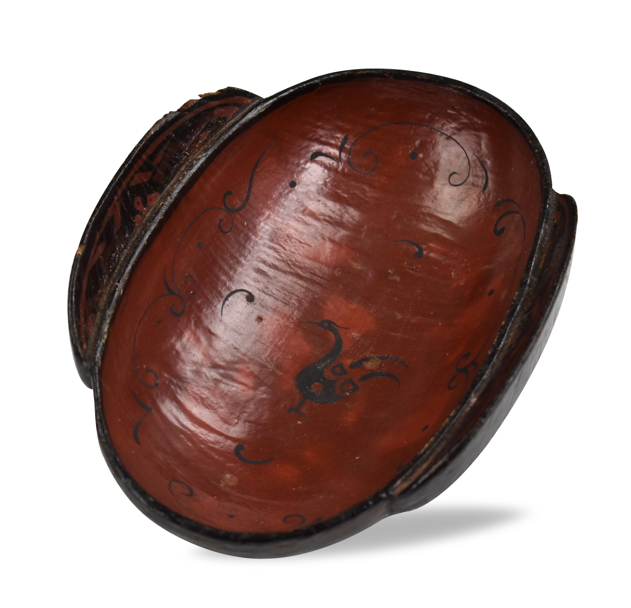 CHINESE LACQUERED WOOD WINE CUP