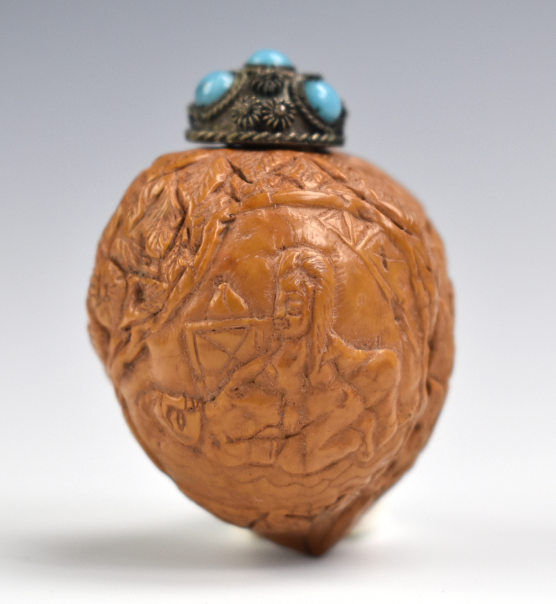 CHINESE WALNUT CARVED SNUFF BOTTLE 3cf861