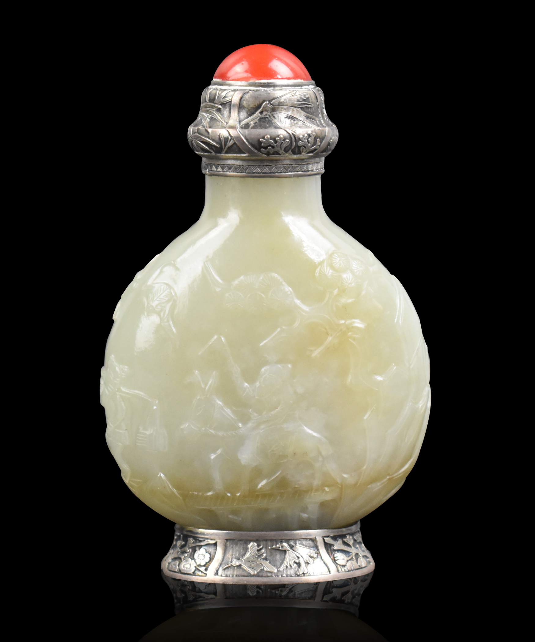 CHINESE WHITE JADE CARVED SNUFF 3cf896