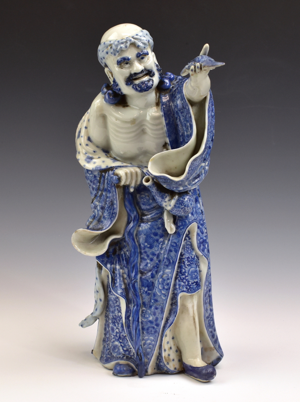 CHINESE BLUE & WHITE PORCELAIN LUOHAN,