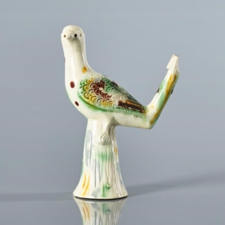 RARE STAFFORDSHIRE CREAMWARE BIRD WHISTLEEngland