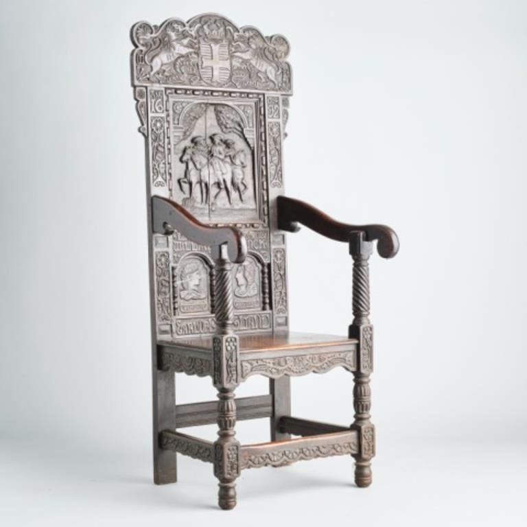 17TH C STYLE WILLIAM MARY THRONE 3cf970