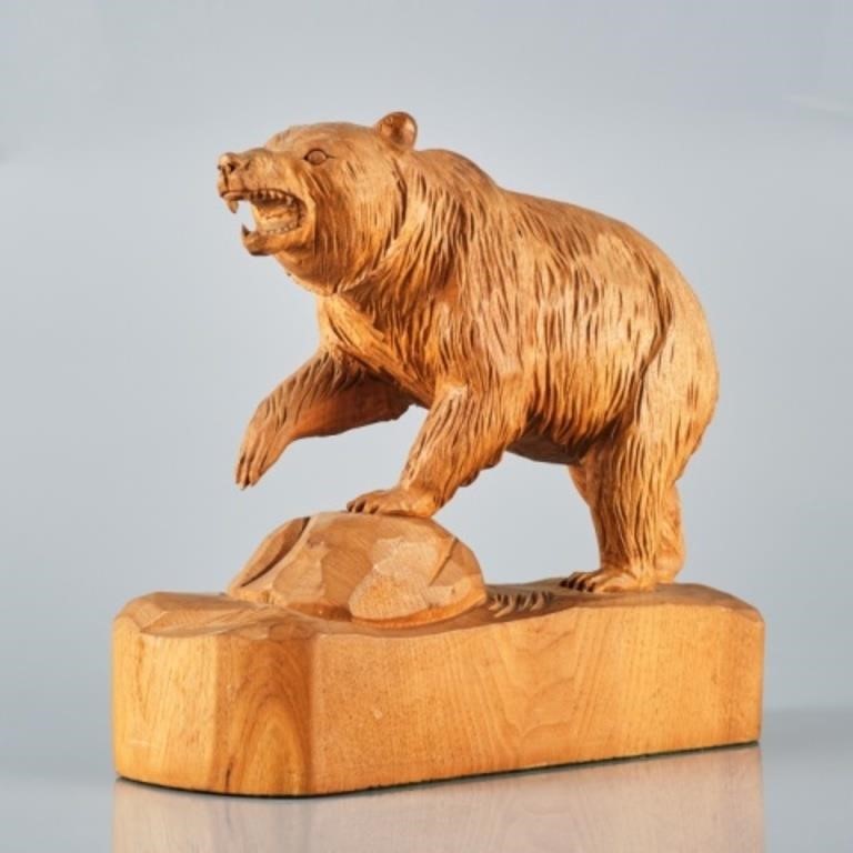 FOLK CARVING OF A BEAR BY CLERMONT 3cf9df