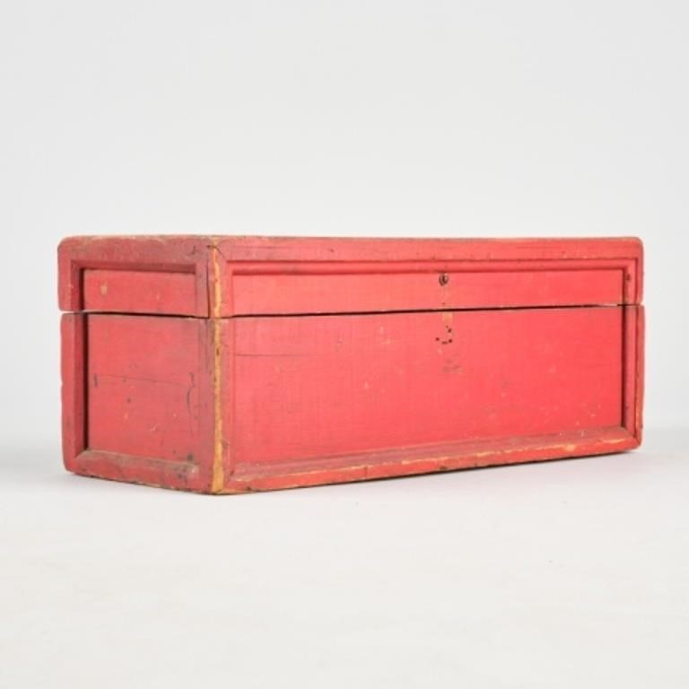 RED PINE DEED BOXLate 19th century,