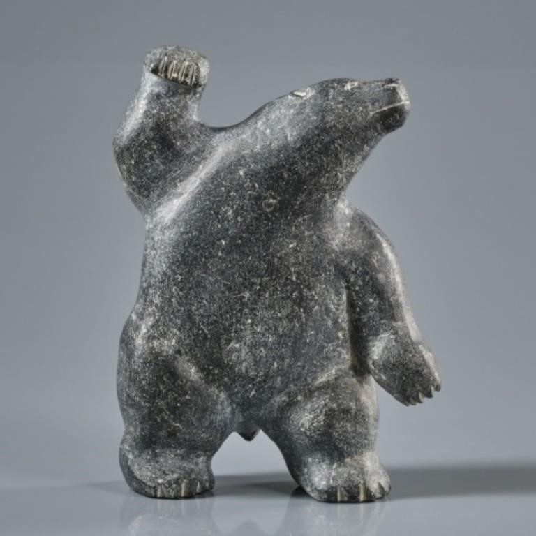 STANDING POLAR BEARGrey stone, left