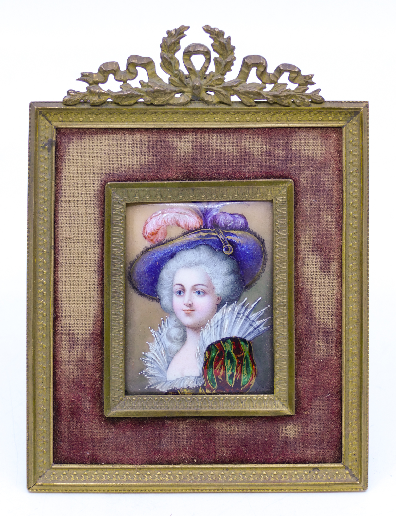 Antique French Enamel Female Portrait