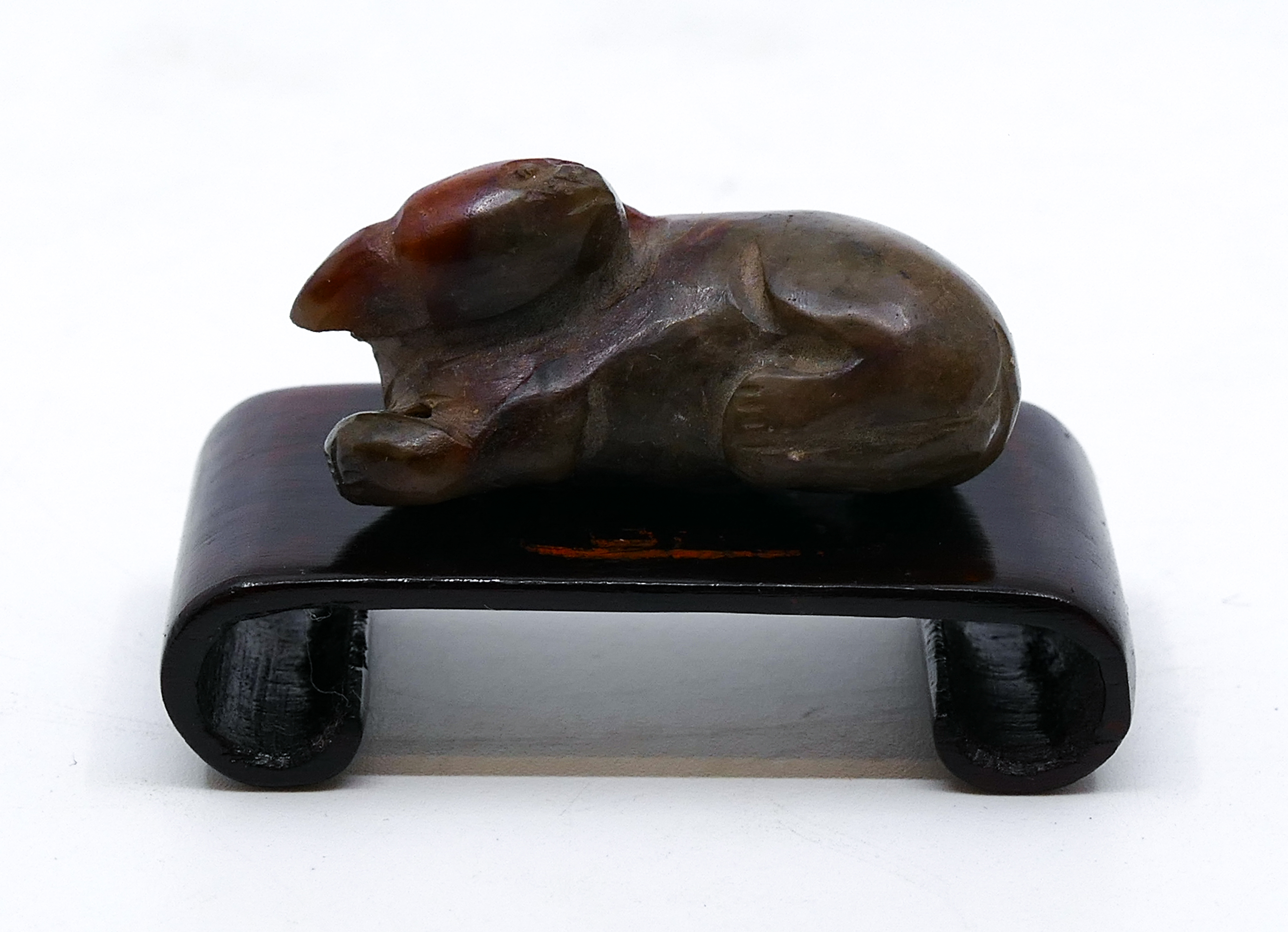 Old Chinese Carved Grey Jade Miniature