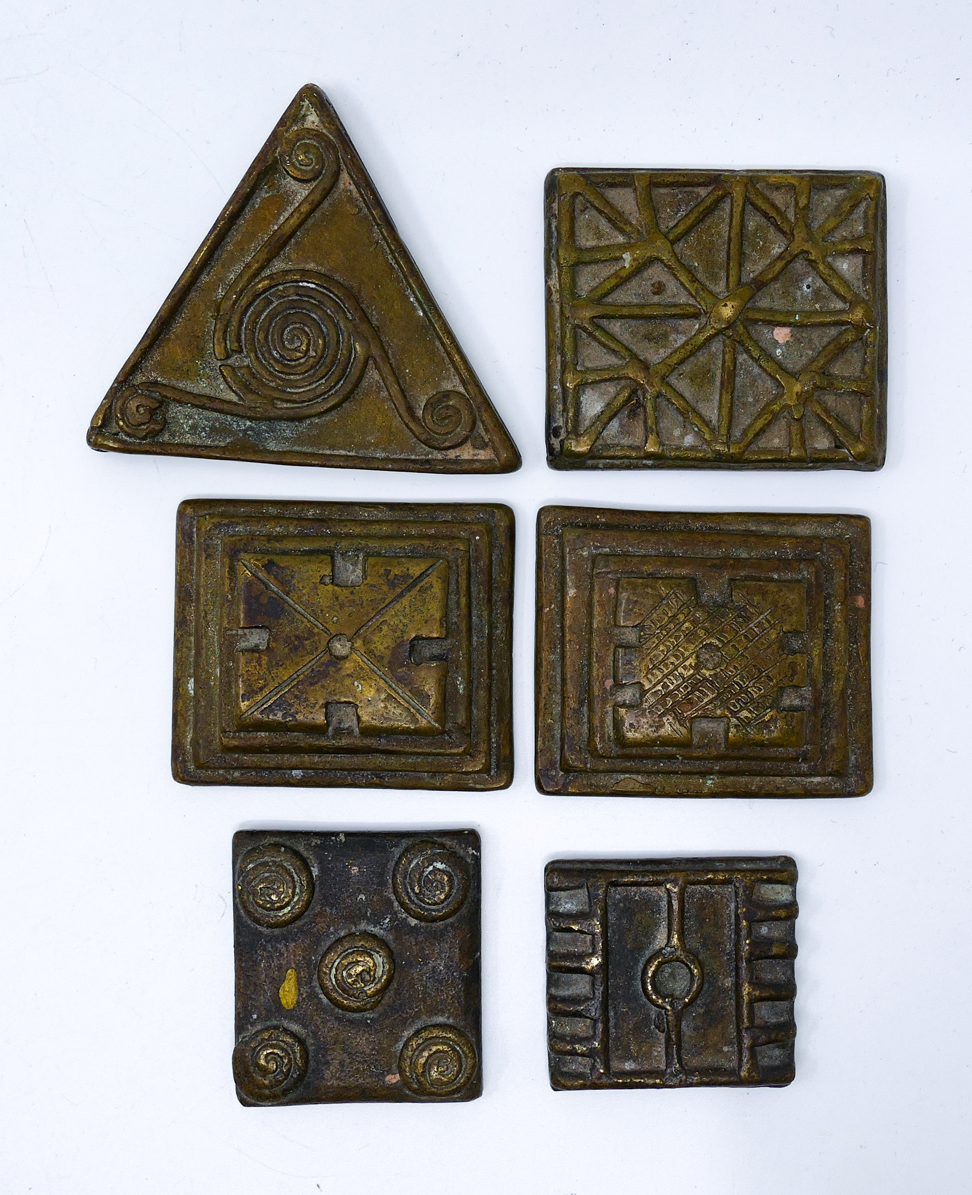 Box 6pc Old Ashanti Bronze Gold