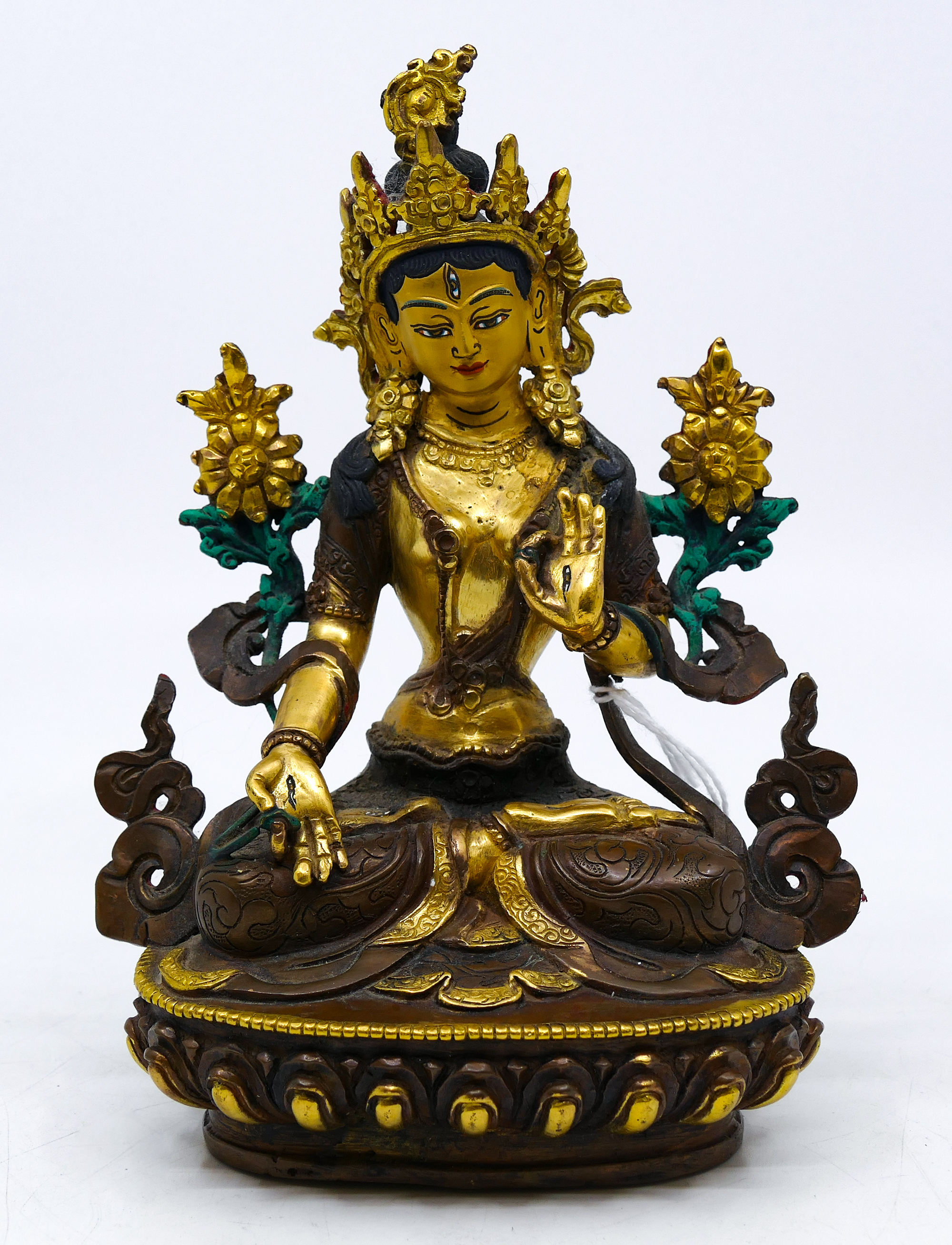 Tibetan Gilt Lacquered Bronze Seated 3cfafb